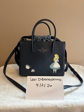 kate spade Navy Alice Print Satchel with Removable Strap